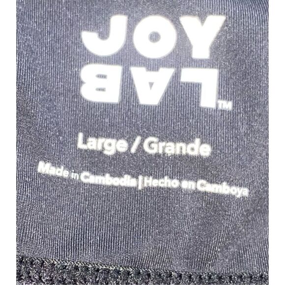 Joy Lab Women’s Sports Bra Racer Back Ruffle Strap Sz. L Black Athletic - Picture 9 of 10